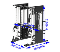 Appareil de fitness pour entraînement complet unisexe Smith Machine avec cadre horizontal à squat et portique pour oiseaux Station multifonctionnelle
