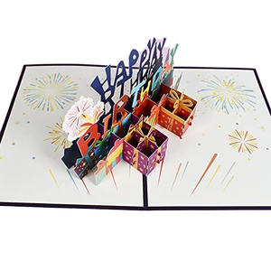 Cartes de vœux 3D pop-up joyeuses anniversaires avec impression colorée, carte de note et enveloppe - Product Image 4