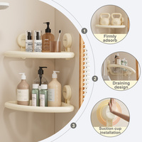 UFORU Étagère de rangement et organisateurs muraux pour salle de bain Étagère d'angle peu encombrante Étagère de toilette Étagère d'angle double couche