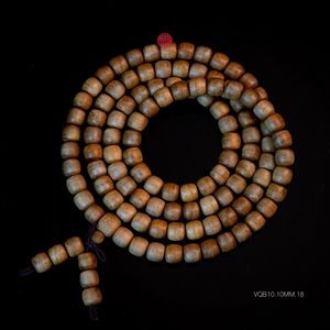Pulseras de 108 cuentas de madera de agar de 10 mm, Mala de madera natural hecha a mano, joyería budista para meditación - Product Image 2