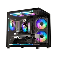 Boîtier noir Micro-ATX PC Gamer Mini Tower Game Computer Gaming Case Compatible avec 240mm AIO