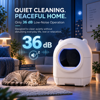 Bac à litière autonettoyant pour chat 80L, bac à litière intelligent automatique, contrôle par application Tuya, sécurité à 4 capteurs, faible bruit 36dB pour chats de 1,5 à 10 kg