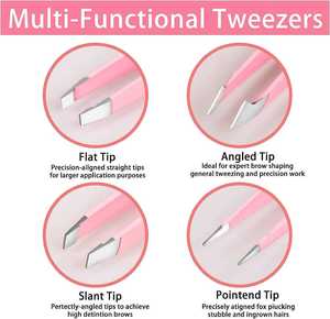 Juego <span class=keywords><strong>de</strong></span> Pinzas para Cejas Personalizadas <span class=keywords><strong>de</strong></span> 18 <span class=keywords><strong>Colores</strong></span>, Pinzas <span class=keywords><strong>de</strong></span> Precisión <span class=keywords><strong>de</strong></span> Acero Inoxidable Color Arcoíris Dorado para Depilación <span class=keywords><strong>de</strong></span> Cejas - Product Image 6