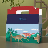 Boîte à repas pour enfants personnalisée, boîte en papier de qualité alimentaire avec poignée, boîte d'emballage pour hamburger à emporter