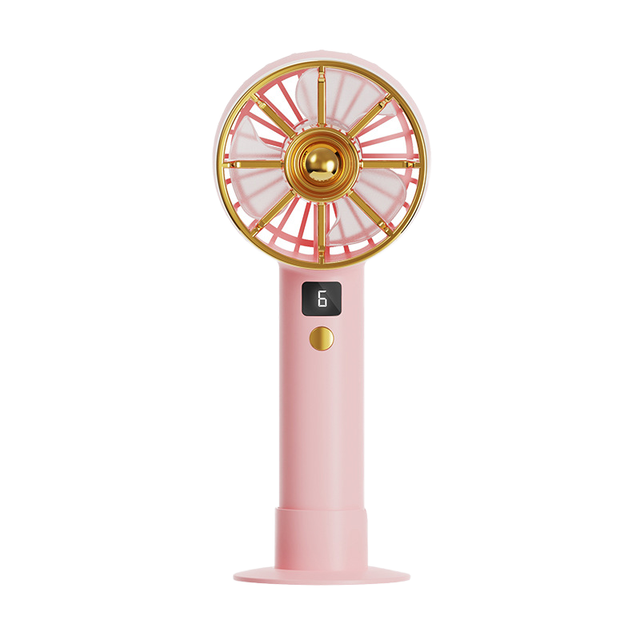 Portable Mini Metal Water Mist Fan USB Five Speeds Long-Lasting Humidifier Easy Handheld Travel Office Home Use English Version