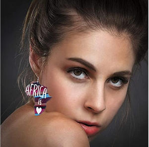 Ukiyo-E ต่างหูไม้ธรรมชาติ,ต่างหูรูปปลาโลมาวาฬคลื่นใหญ่พิมพ์สองด้านทำจากไม้ญี่ปุ่น - Product Image 4