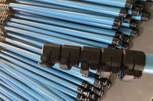 Pôles/Manches télescopiques en aluminium noir mat écologiques pour <span class=keywords><strong>le</strong></span> nettoyage domestique, 2 ou 3 sections - Product Image 2