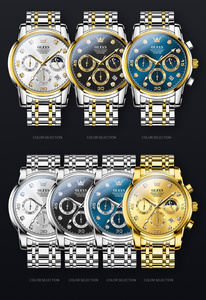   Reloj Deportivo Multifuncional con Fase Lunar, Cronógrafo de Moda, Reloj de Cuarzo de Acero Inoxidable para Hombre, 2889 Estilos Más Vendidos - Product Image 6