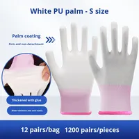 Guantes con Palma y Dedos Recubiertos de PU, Antideslizantes, Antiestáticos, Transpirables, con Puño de Punto, para Trabajo en Fábrica Electrónica