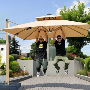 Extra Large 3m Solar LED Beach Advertising Market Umbrella Swimming Pool Travel Use Manual Control Windproof Canopy Durable Iron - Product Image 3