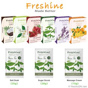 Ensemble de soin des pieds Freshine Foot SPA, pédicure de luxe en 3 étapes, kit de soin des pieds, exfoliant pour les pieds, sel de bain, gommage, lotion pour les soins de beauté - Product Image 4