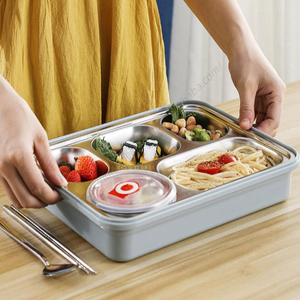 Lonchera de Acero Inoxidable Syh689 al por Mayor, Contenedor de Alimentos Bento con Múltiples Compartimentos para Llevar - Product Image 5