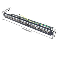 Panel de Conexiones Modular RJ45 CAT7 de 19 Pulgadas y 1U Personalizable con 24 Conectores Keystone CAT7 sin Herramientas para Sistemas de Cableado de Red