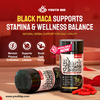 Capsules de Maca Noire du Pérou, 45 Doses, Grande Bouteille, 1000mg, Extrait 20:1, Soutien Nutritionnel pour Adultes, 90 Comprimés, Fournisseur OEM ODM