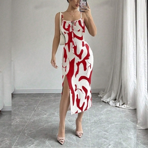 Vestidos Halter con Estampado Aleatorio para Mujer, Nueva Moda - Product Image 1