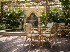 Ensemble de salle à manger compact et élégant en rotin/osier style bistro jamaïcain, idéal pour un mobilier confortable de maison, d'appartement ou d'hôtel en Indonésie - Product Image 4