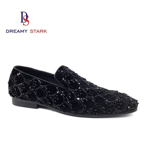 Nouvelle Collection Automne/Hiver – Mocassins en Cuir Véritable Faits Main avec Tige en Tissu, Logo Personnalisé, Chaussures de Mariage Légères pour Hommes, Chaussures Habillées à Enfiler - Product Image 1