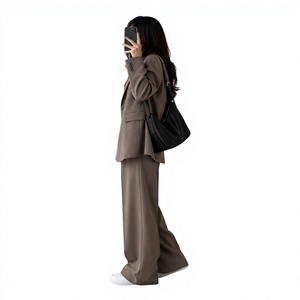 women casual <b>blazers</b> _ formal and informal every day wear 3 piece suit <b>set</b> with wide leg pant long sleeves looks classic elegant - Product Image 4