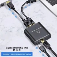 Répartiteur Ethernet Gigabit RJ45 1000 Mbps pour Réseau LAN et Internet, Adaptateur 1 Entrée 2 Sorties