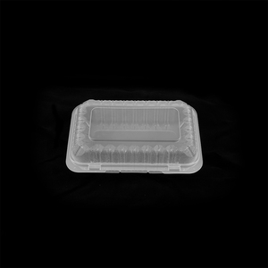 Tiya Disposable <b>Plastic</b> Heat Resistant Food Storage <b>Containers</b> <b>Clear</b> 3-Compartment Square Hinged Food <b>Container</b> - Product Image 1