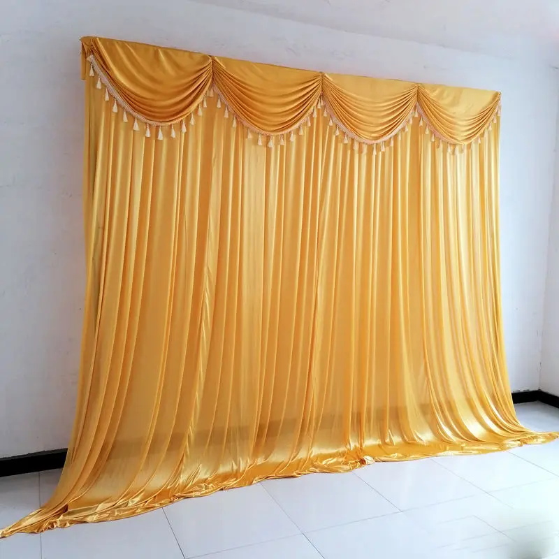 2層3MX3Mカラフルな結婚式の背景カーテン結婚式の舞台装飾のための結婚式の供給