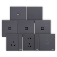 Interruptor de Pared con Sensor de Sonido y Luz BOGE Serie B, Duradero, de Alta Calidad, PC 220-250V, Gris Oscuro, para Uso Doméstico