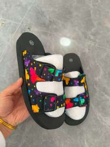 Custom Bridal Canvas Large Size Beach Buckle Eva Flat Round Toe Casual Slides slippers Printed Shoes Wholesale for <strong>Weddings</strong> - Product Image 6