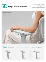 Chaise de bureau ergonomique blanche moderne à dossier haut en maille avec appui-tête et soutien lombaire réglables pour le bureau à domicile