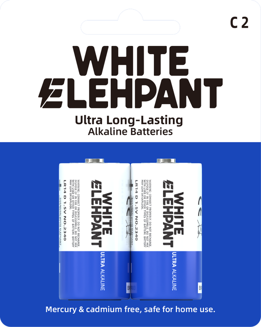 BEST QUALITY WHITE ELEPHANT BRAND ALKALINE BATTERY LR14 C Size