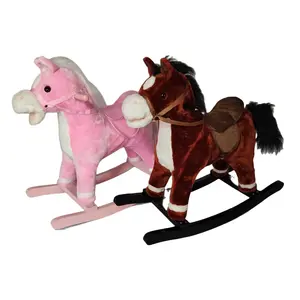 Nieuwe Multi-Functionele Creatieve Pluche Paard Speelgoed Kinderen Mooie Pluche Houten Hobbelpaard