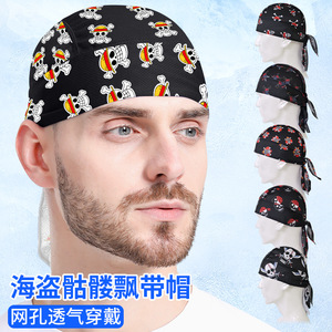Breathable Mesh Sweatband With Skull Print Lightweight Quick Dry For Cycling Sports Headwear Adult Universal Fit - Product Image 3