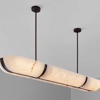 Lustre suspendu de style chinois en faux marbre, long et élégant, pour restaurant de luxe