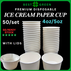 Cốc kem giấy cấp thực phẩm có nắp cho thú cưng | 4oz, 5oz | Có Nắp | tròn | dùng một lần | bền | Chống rò rỉ | thân thiện với môi trường - Product Image 2