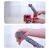 Samtoy 1:20 Light Sound petit moteur jouet métal Friction jouet véhicule camion de pompiers jouet pour enfants avec bras Long