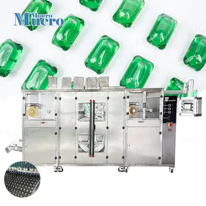 Machine automatique d'emballage de film en Pva soluble de dosette de poudre de détergent liquide fournisseur de machine de fabrication de capsule de dosette de blanchisserie