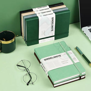 Carnets de notes et planificateurs réutilisables en cuir à grille de points, personnalisables, effaçables, style vintage, pour étudiants et école - Product Image 3