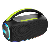 Enceinte portable étanche en plastique pour extérieur avec poignée, subwoofer, TWS, AUX, TF, FM pour fêtes, éclairage RGB arc-en-ciel