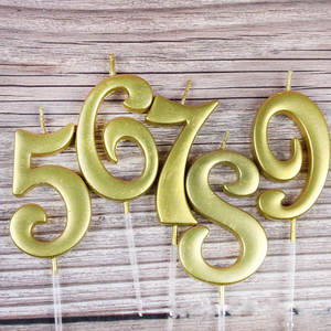 Buon compleanno 0 1 2 3 4 5 6 7 8 9 torta numero candela numero oro candele torta decorazioni forniture - Product Image 4