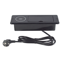 Prise de courant encastrée multifonctionnelle IP44 en ABS avec 2 prises, 2 ports USB A et Type C, et chargeur sans fil