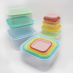 8 gói cầu vồng màu Stackable nhà bếp thực phẩm lưu trữ bát nhiều màu nhựa lưu trữ bát có nắp đậy - Product Image 6