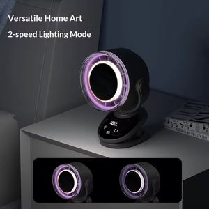 Touch Button Mini Portable Clip <b>Standing</b> 90° Auto Oscillating High Speed Turbo With Lighting Cooling <b>Fan</b> - Product Image 2