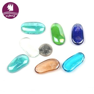 Fabriek Directe Verkoop Speciale Ontwerp Vorm Gemengde Kleuren Kunstblauw Vuur Glas Kiezelstenen Voor Decoratie - Product Image 2