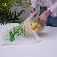 Sacs en bioplastique biodégradables en gros pour t-shirts, sacs de courses biodégradables en forme de gilet, sacs en plastique compostables PLA PBAT imprimés sur mesure