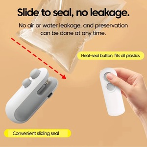 Mini <b>Heat</b> Sealer 2in1 <b>USB</b> Rechargeable Clip Seal Storage Bag Food Sealer White Blue Dual Color Handheld Sealing Machine - Product Image 2