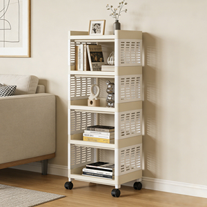 Carrito de Almacenamiento Rodante de Plástico de 5 Niveles con Cesta Desmontable para Verduras, para Cocina - Product Image 3