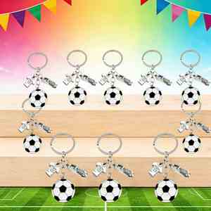 Ensemble de porte-clés en métal avec logo personnalisé, carte-cadeau et sac pour les amateurs de football, les joueurs de football, les fans, hommes et femmes - Product Image 4