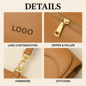 Borsa a Tracolla in Pelle di Lusso Personalizzata per Donna con Chiusura a Cerniera OEM ODM Etichetta Privata per Marchio all'Ingrosso - Product Image 2