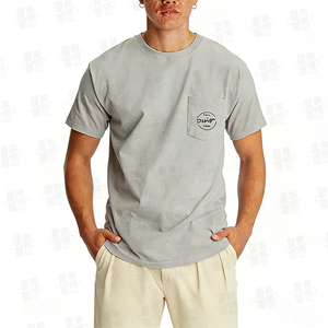 Camisetas de Manga Curta 100% Algodão com Design Personalizado para Atacado, Moda Masculina com Bolso Frontal - Product Image 2