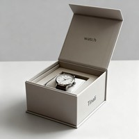 Boîte à montre unique en carton avec impression numérique de logo personnalisé, boîte à montre de luxe moderne avec aimant, emballage de boîte à montre