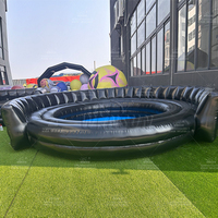 WINSUN Canapé Gonflable Commercial Rond Noir en PVC Style Lounge pour Piscine, Idéal pour Fêtes Estivales en Jardin et Activités Aquatiques - Grande Vente